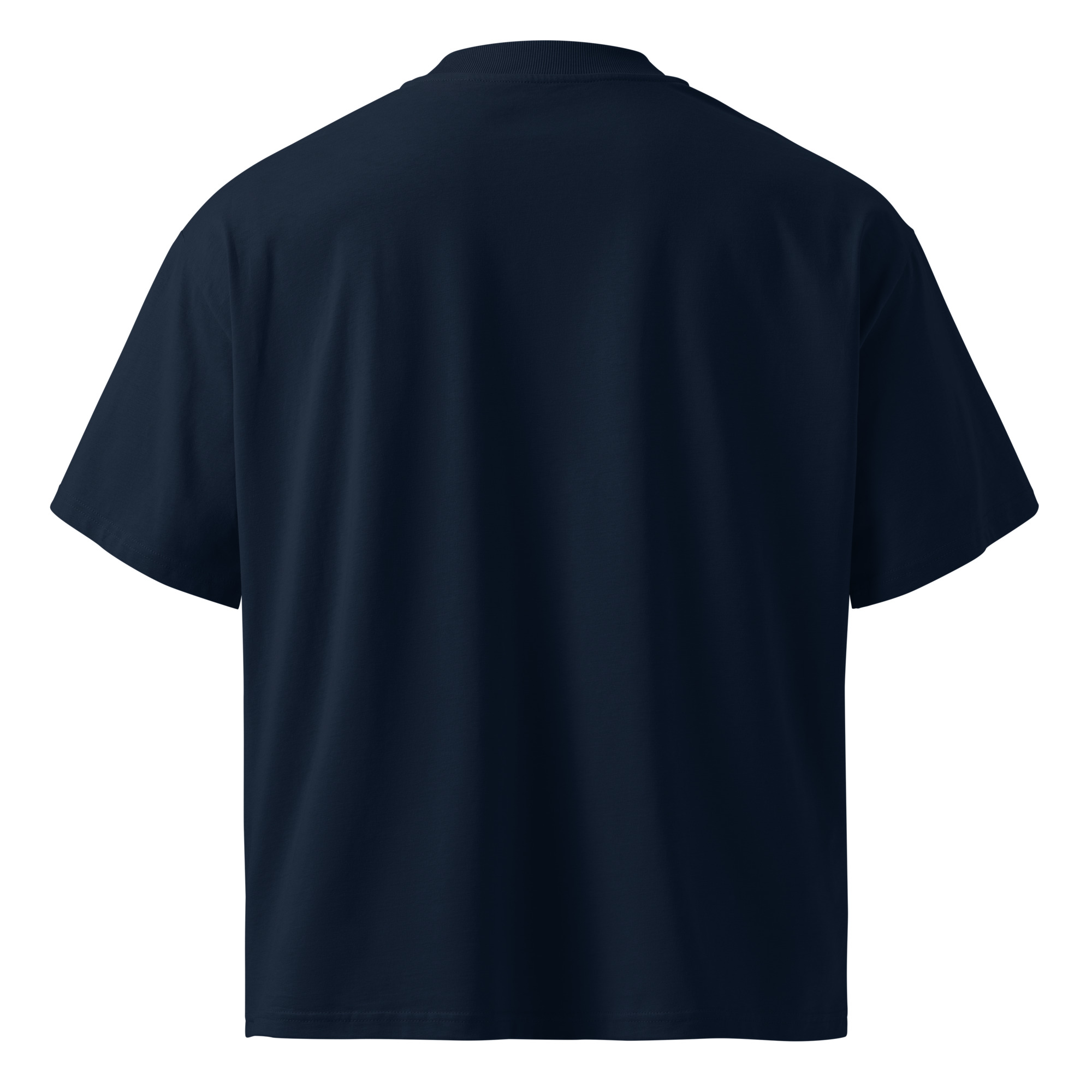unisex-organic-oversized-high-neck-t-shirt-french-navy-back-68882bf71d96c.jpg