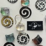 Copper Enamelled Cat Earrings -multiple colors- Unique