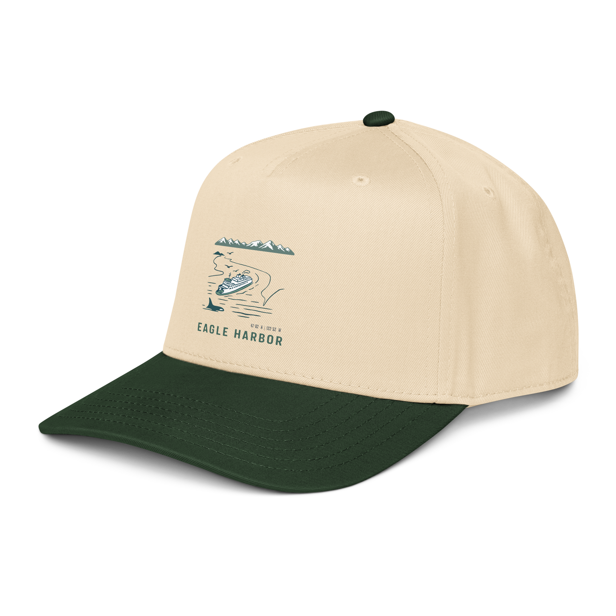 5-panel-mid-profile-baseball-cap-dark-green-natural-left-front-68f8de465b71b.png