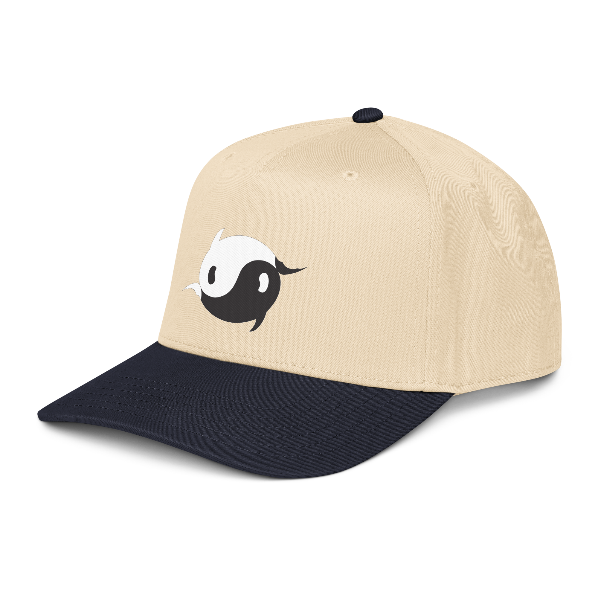 5-panel-mid-profile-baseball-cap-navy-natural-left-front-68f3c00e70b3c.png