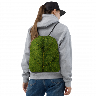 Green Leaf Drawstring bag