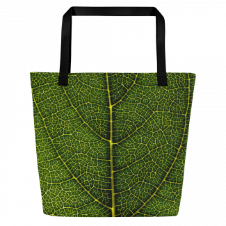 Gren Leaf Print Large Tote Bag