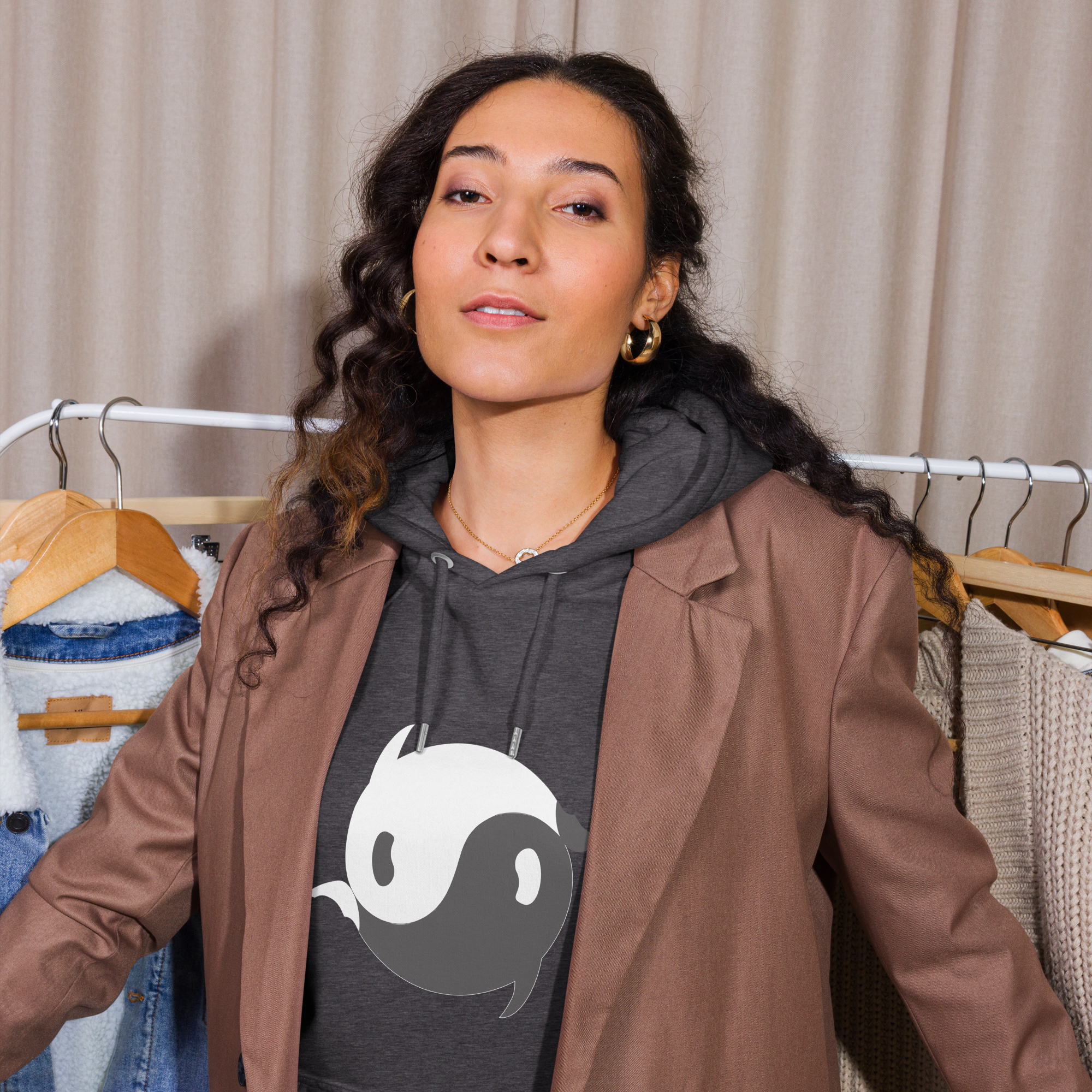 unisex-eco-raglan-hoodie-charcoal-melange-front-68f3b57437375.png