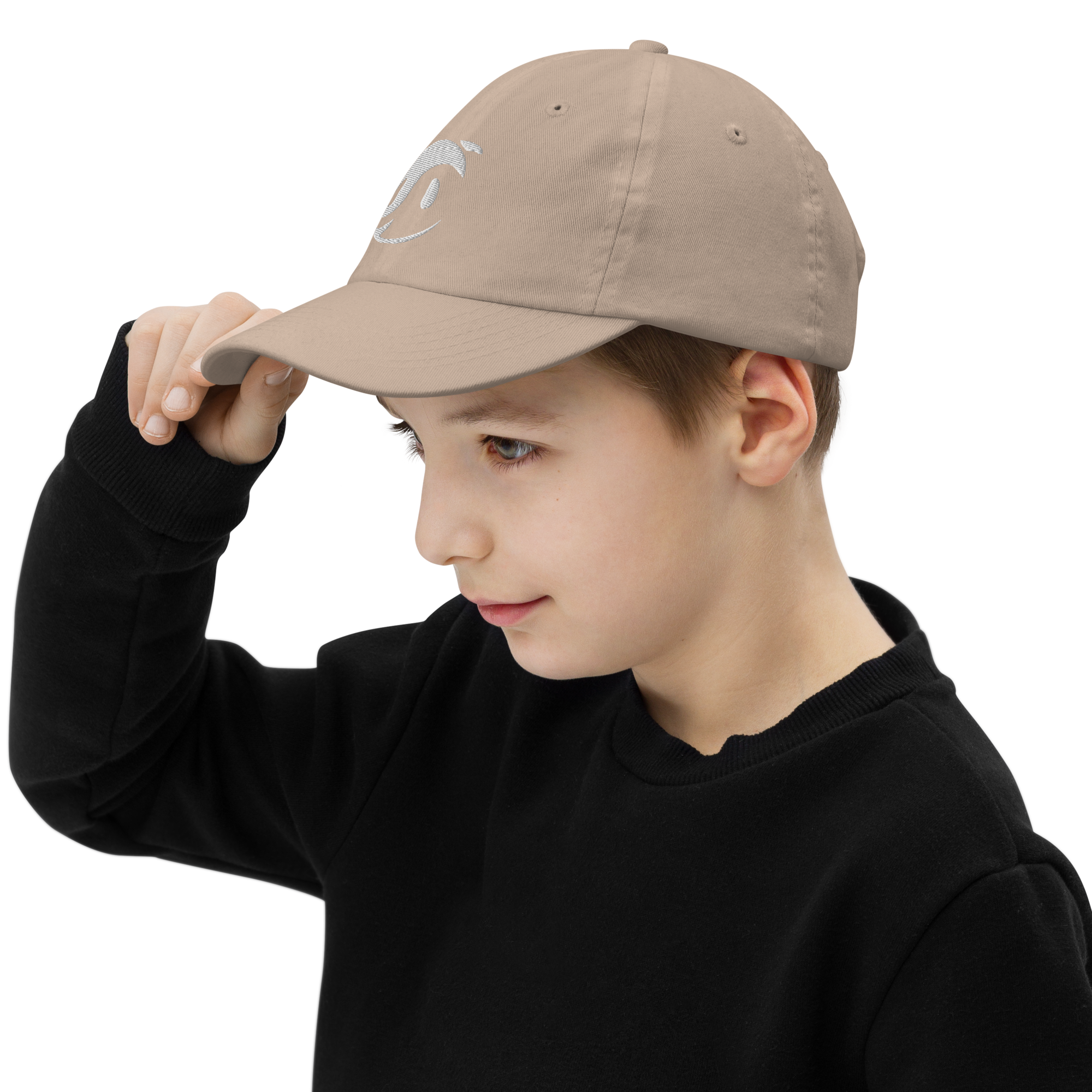 youth-baseball-cap-khaki-left-side-68f3a0d698b36.png